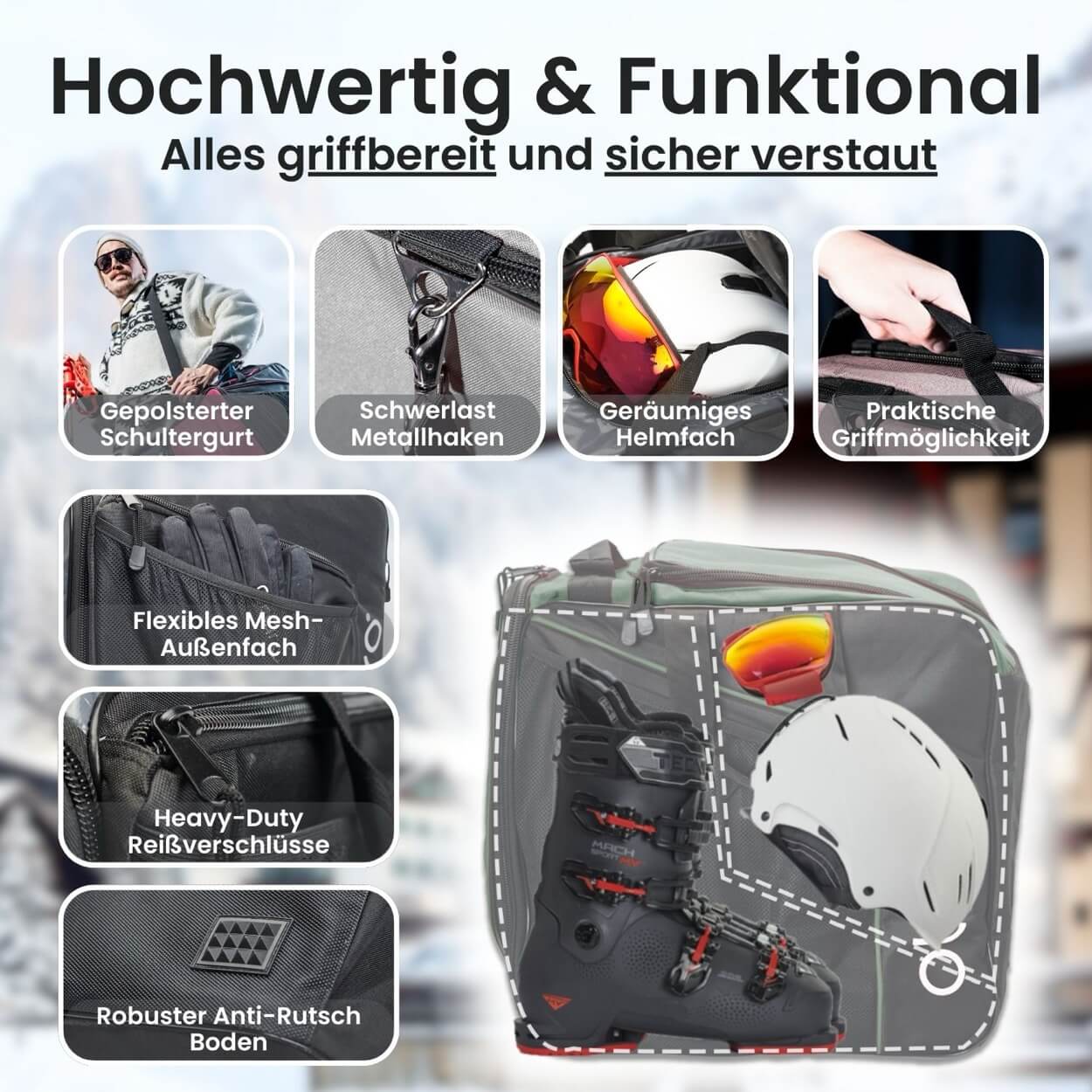 Skischuhtasche & Skitasche | Classic-Set für 2 Paar