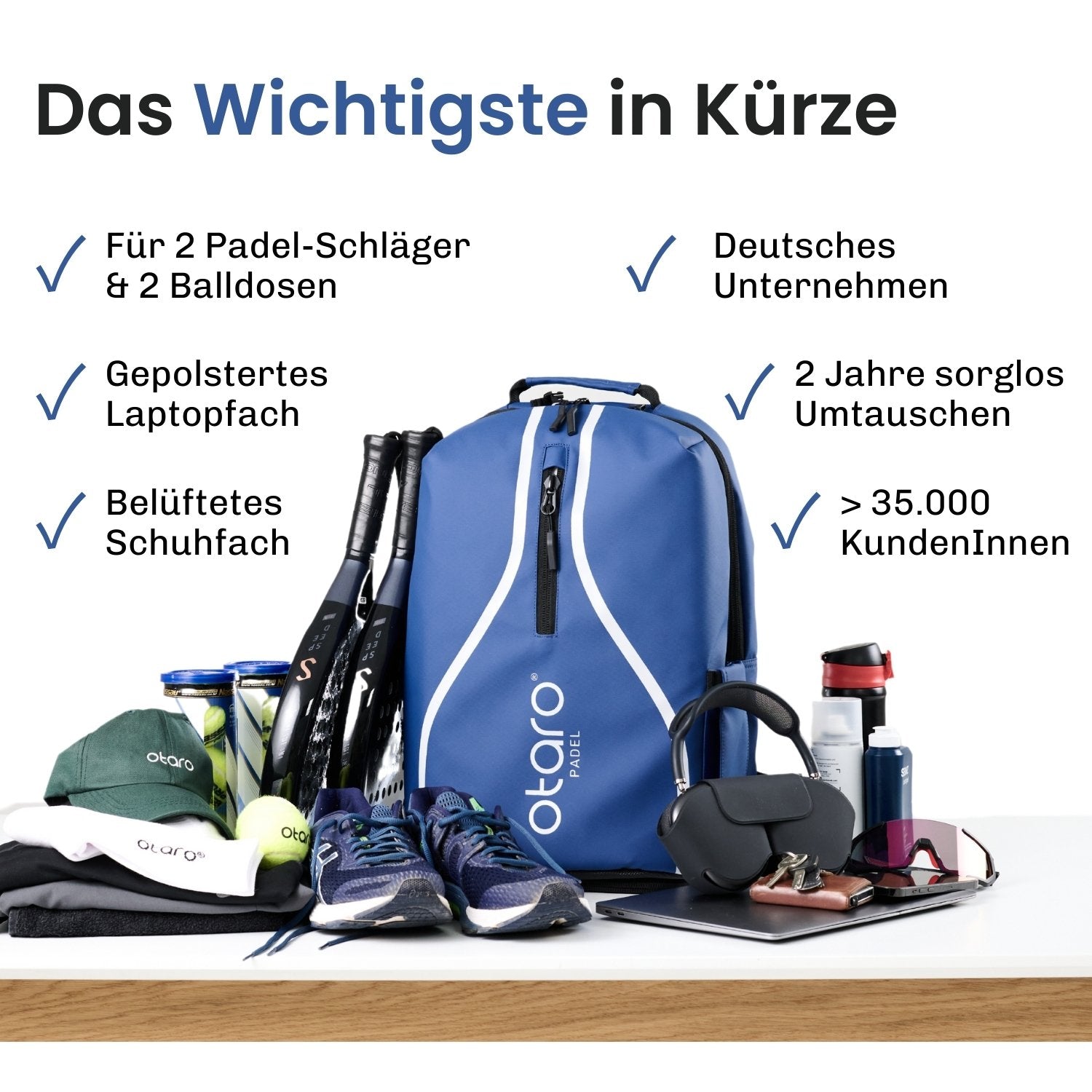 Padelrucksack im Set | 35L + Zubehör