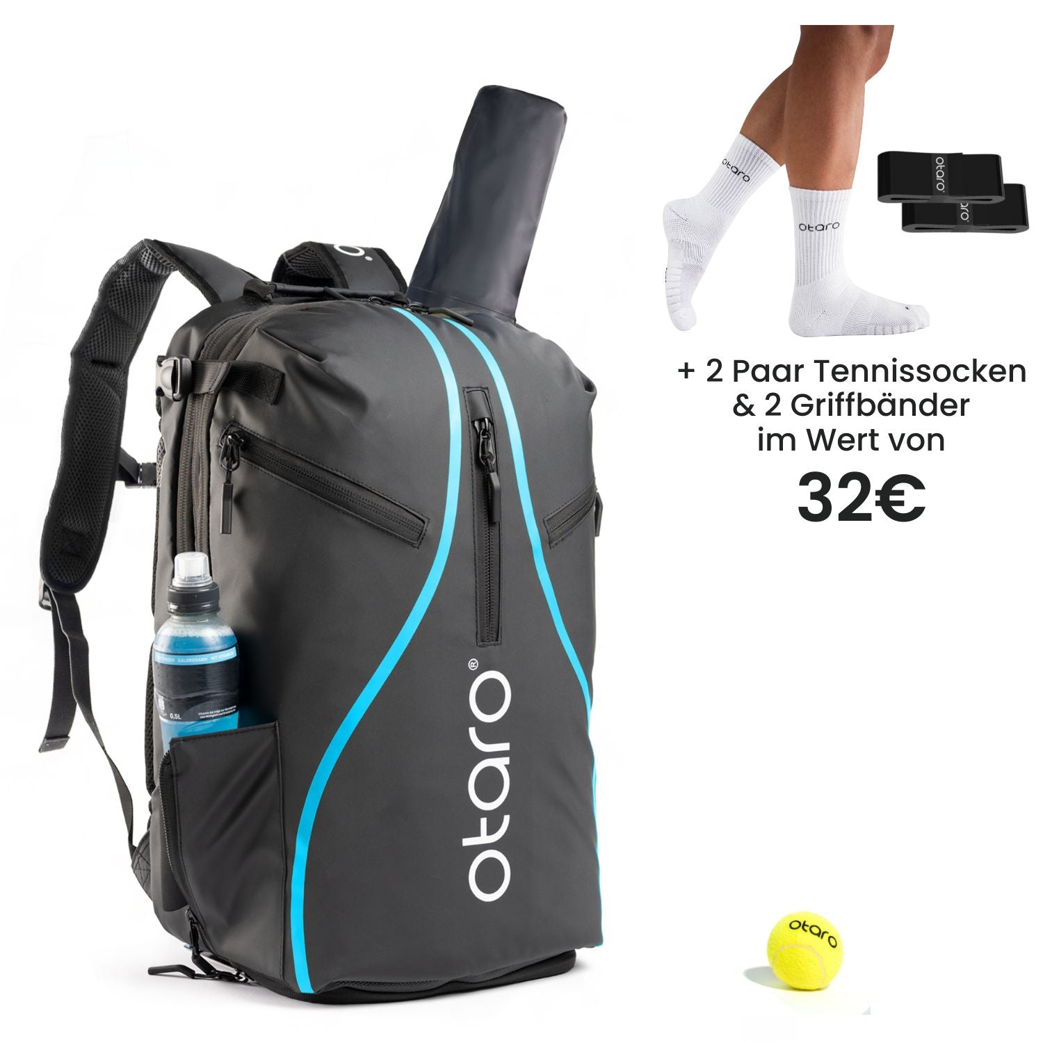 Aktion: Tennisrucksack 42L + 2 Paar Tennissocken + 2 Overgrips | Limitiertes Angebot