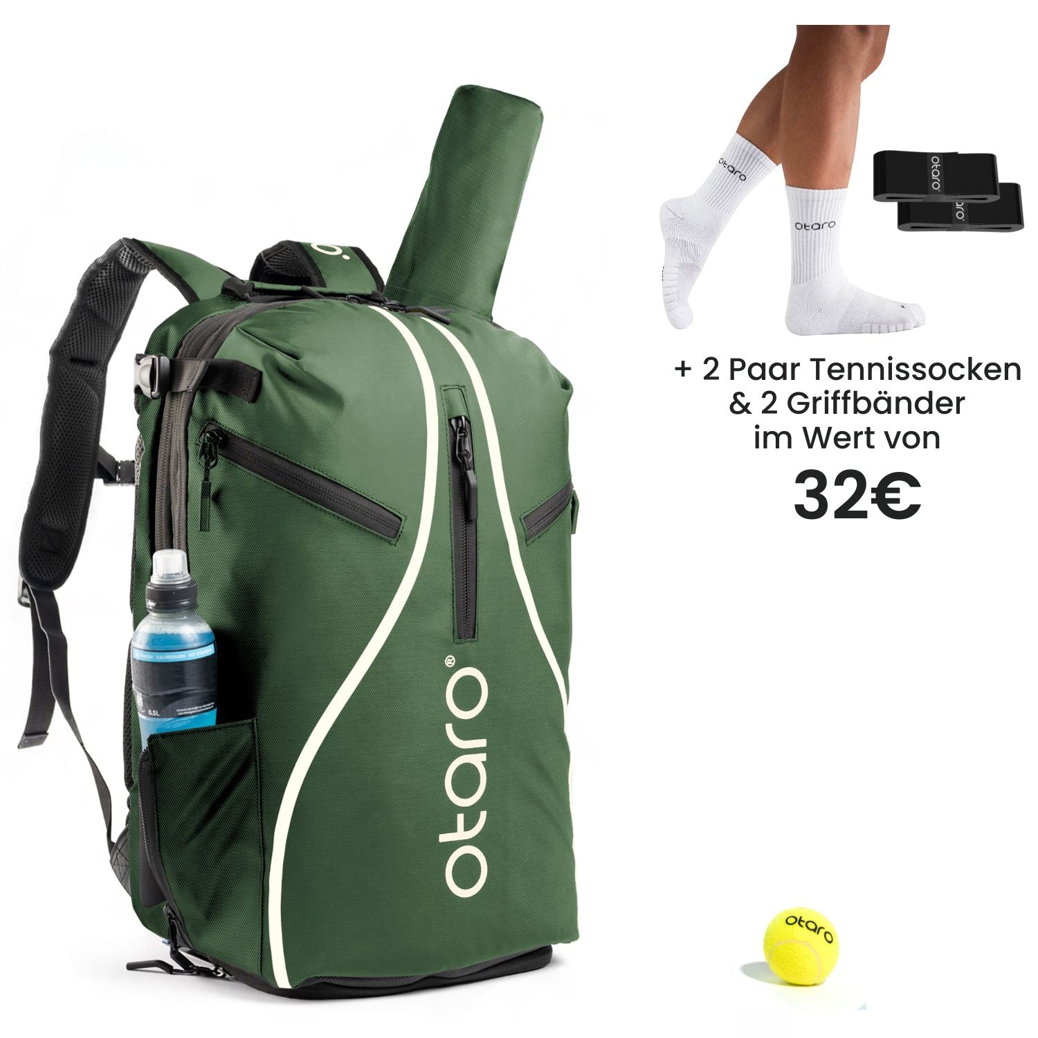 Aktion: Tennisrucksack 42L + 2 Paar Tennissocken + 2 Overgrips | Limitiertes Angebot