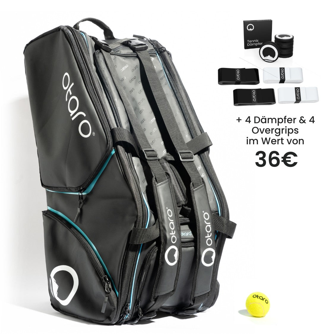 Tennistasche 82L + 4 Dämpfer + 4 Overgrips | Aktion