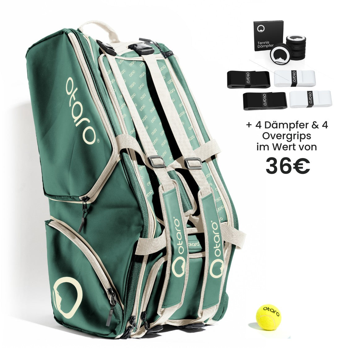 Tennistasche 82L + 4 Dämpfer + 4 Overgrips | Aktion