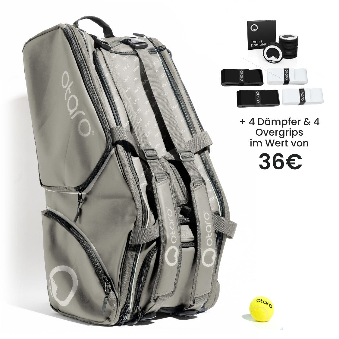 Tennistasche 82L + 4 Dämpfer + 4 Overgrips | Aktion
