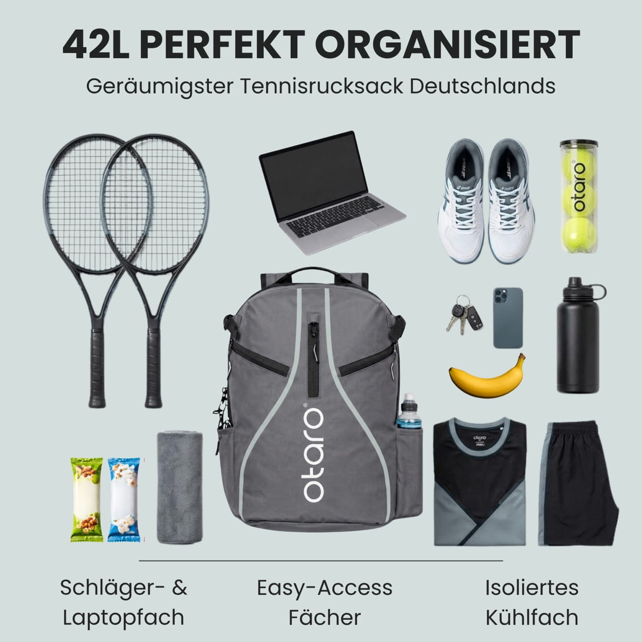 Aktion: Tennisrucksack 42L + 2 Paar Tennissocken + 2 Overgrips | Limitiertes Angebot