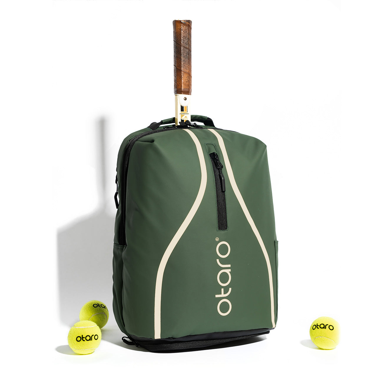 Otaro Tennisrucksack mit Schuhfach Classic - Waldgrün
