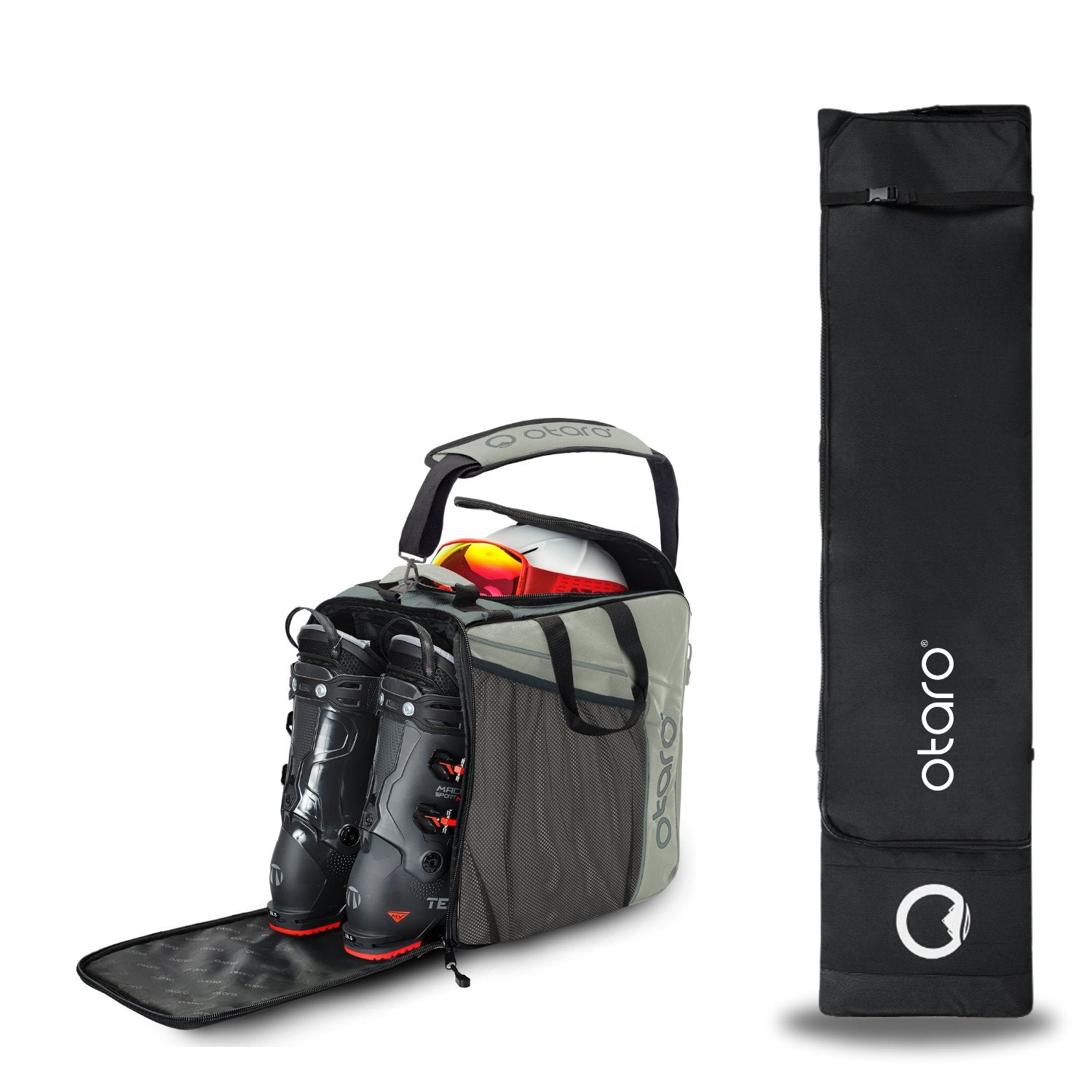 Otaro Stiefeltasche & Snowboardtasche 180cm Set Classic in Eisgrau