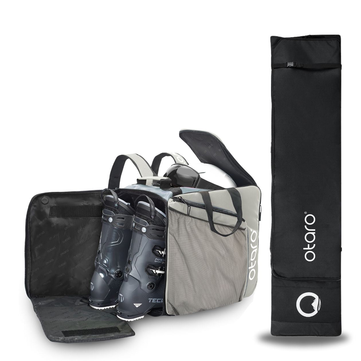 Otaro Stiefeltasche & Snowboardtasche 180cm Set Pro in Eisgrau