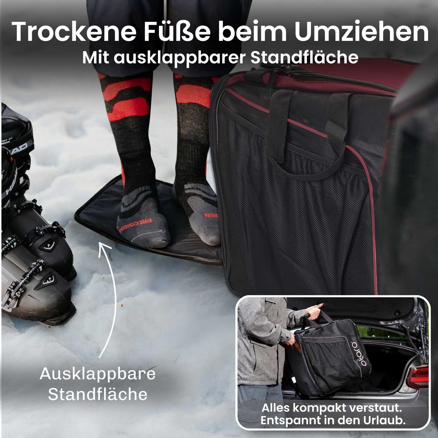 Otaro Skischuhtasche Classic 44L – ausklappbare Standfläche