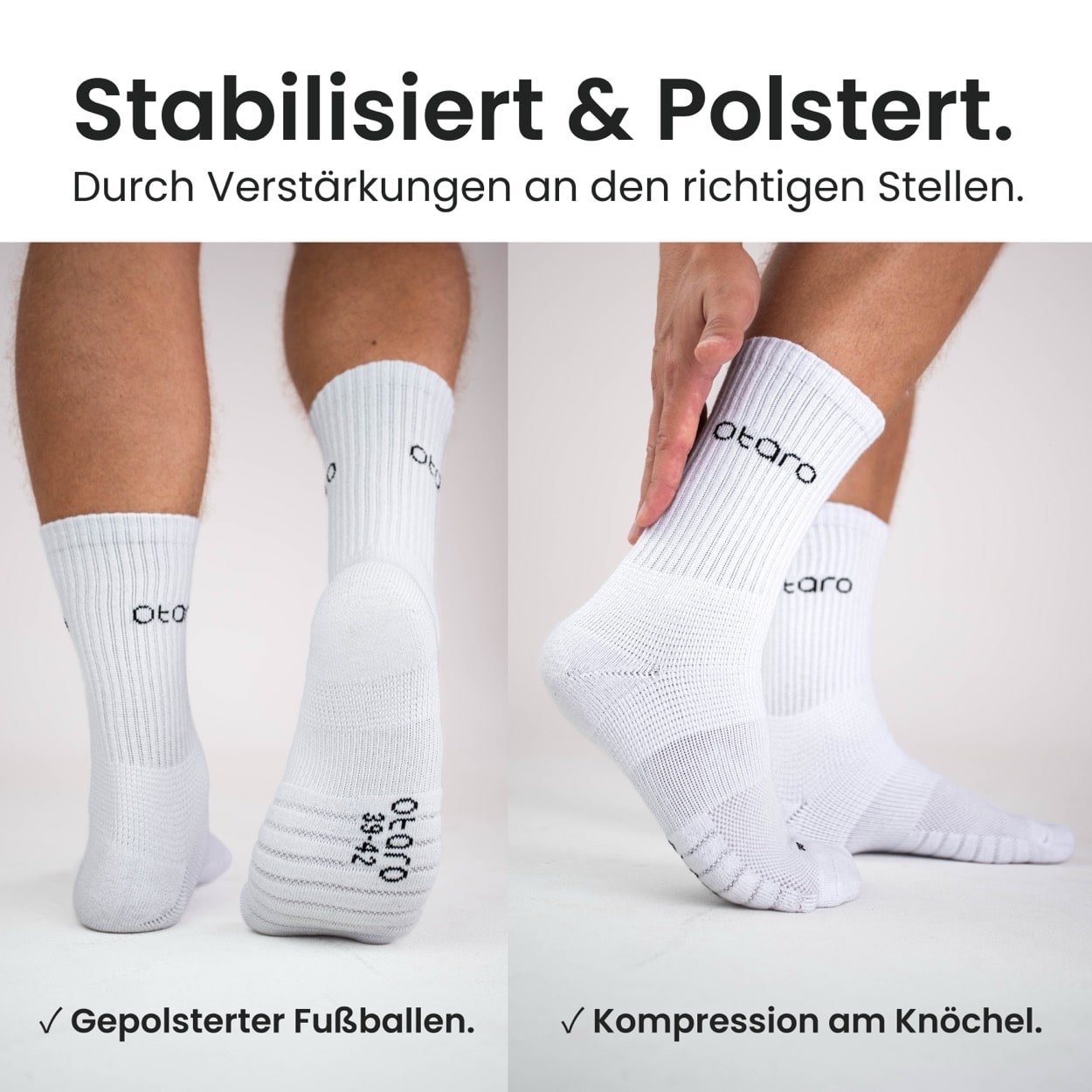 Otaro Tennissocken ROGER (2 Paar) Bio-Baumwolle – Produktansicht 3