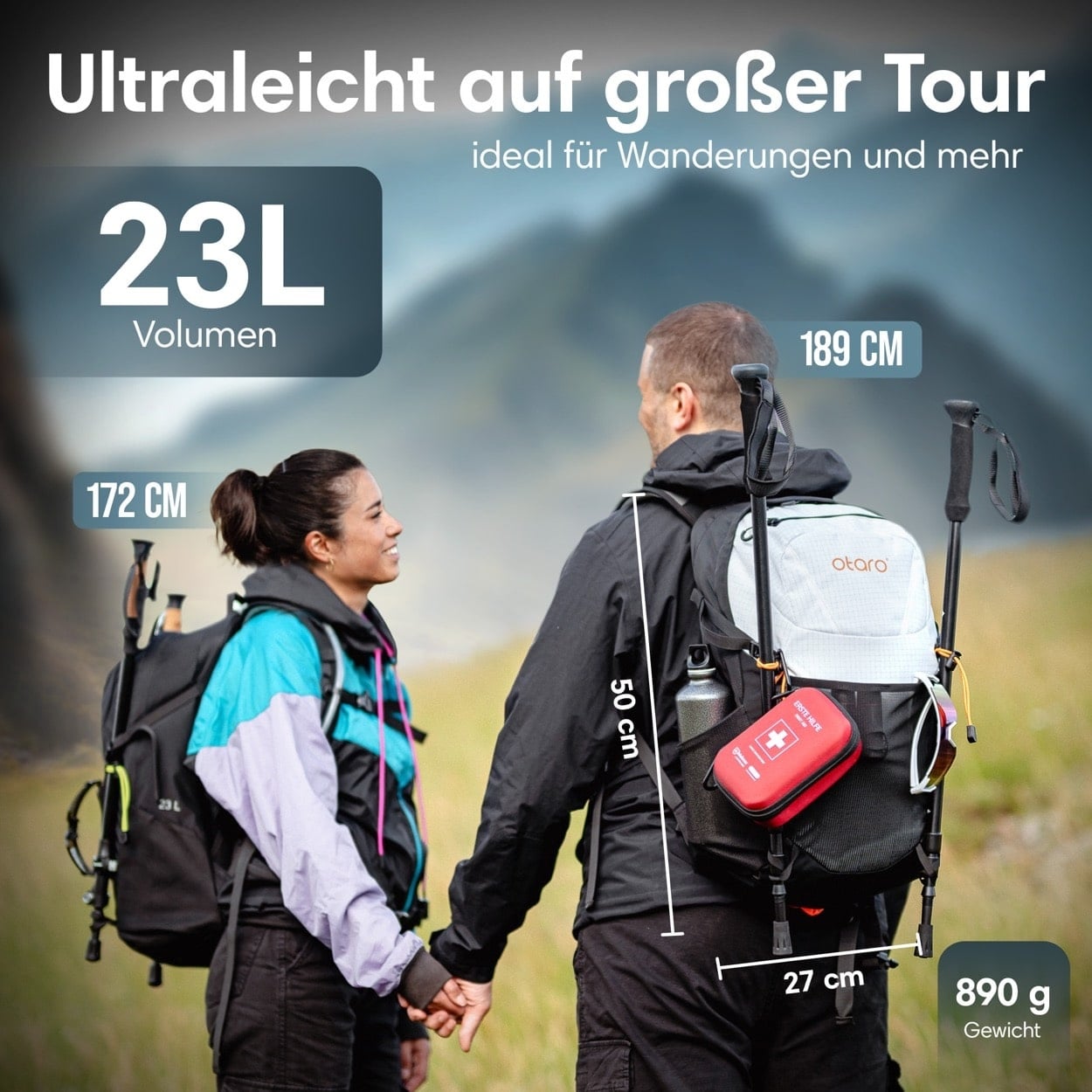 Otaro Wanderrucksack ZUGSPITZE 23L – Produktansicht 3
