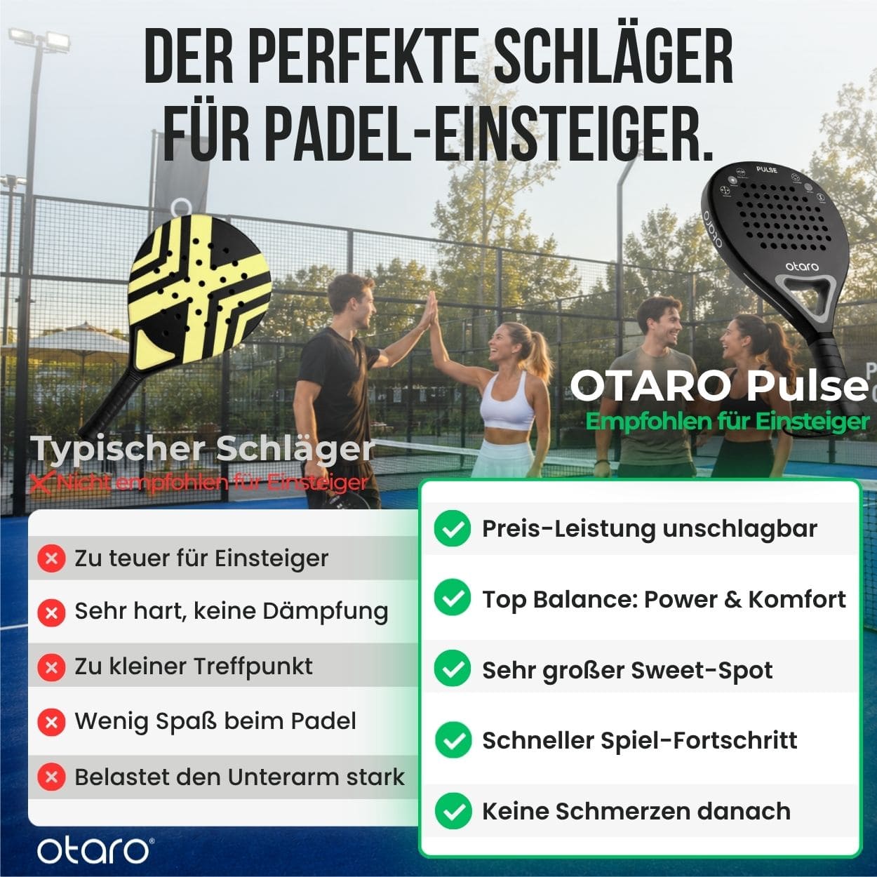 Padelschläger PULSE | Leicht. Präzise. Kontrolle.