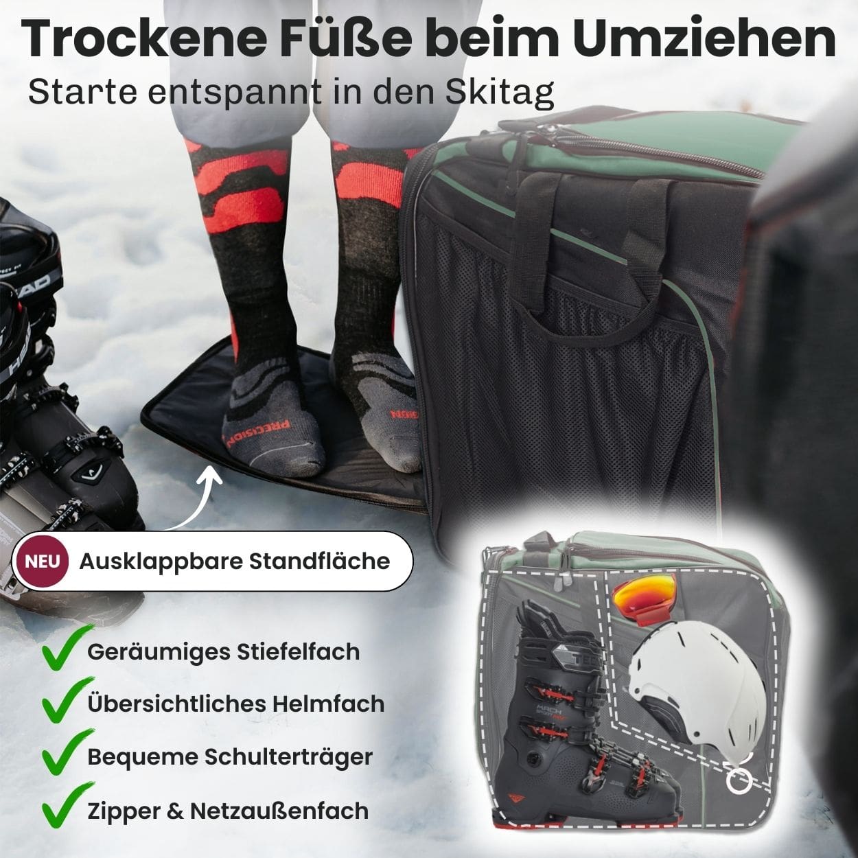 Skischuhtasche & Skitasche | Classic-Set für 1 Paar Ski-Long