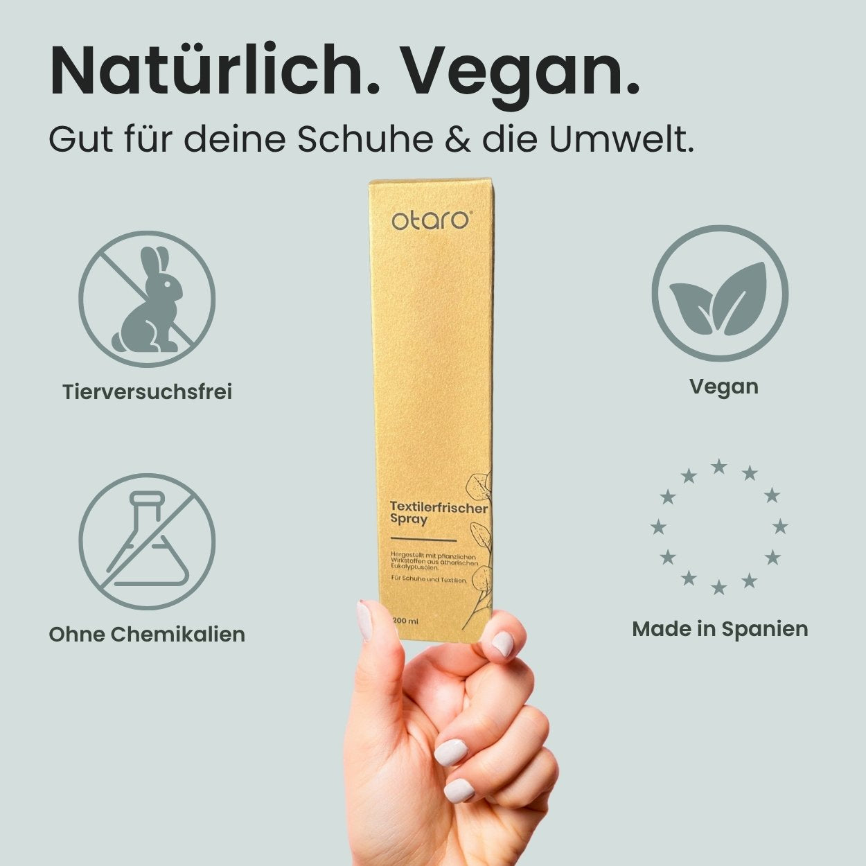 Otaro Textilerfrischer Spray mit Eukalyptus-Öl 200ml – für Textilien