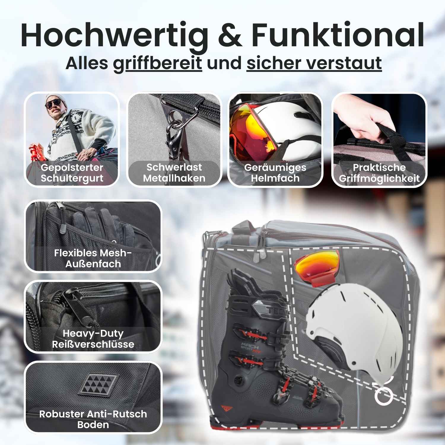 Otaro Skischuhtasche Classic 44L – mit Helmfach