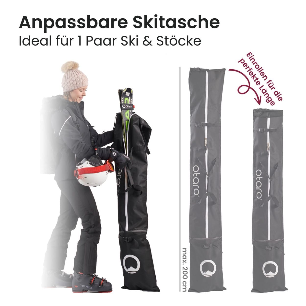 Skischuhtasche & Skitasche | Classic-Set für 1 Paar Ski-Long