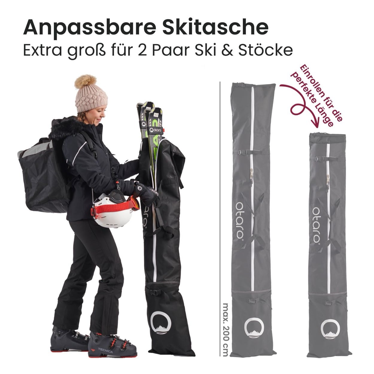Set: Skischuhtasche & Skitasche | Pro-Set für 2 Paar Ski