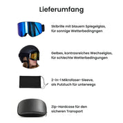 Skibrille mit Magnet-Wechselglas | Blau & Gelb