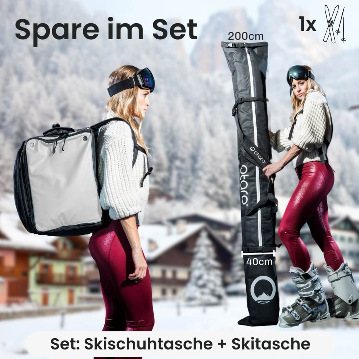 Skischuhtasche & Skitasche | Pro-Set für 1 Paar