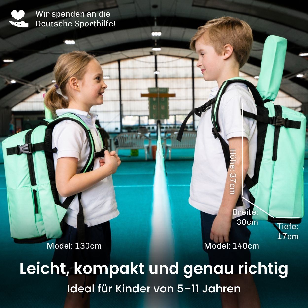 Otaro Tennisrucksack Kids 19L in Mintgrün