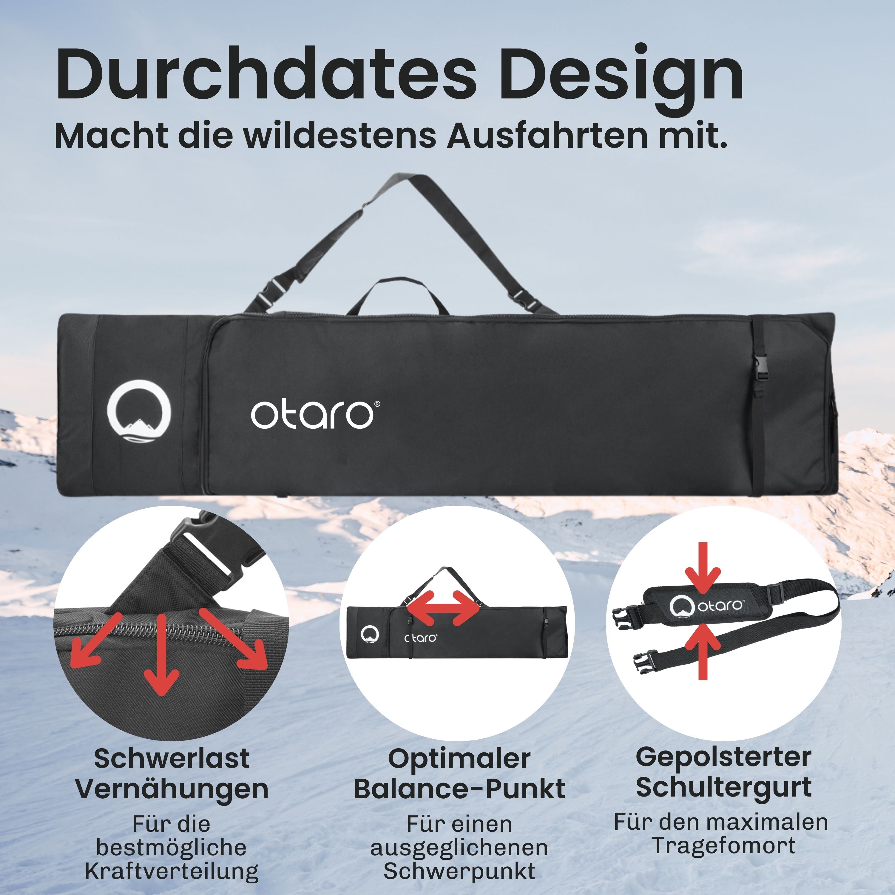 Otaro Snowboardtasche mit Schultergurt 180cm – Produktansicht 5