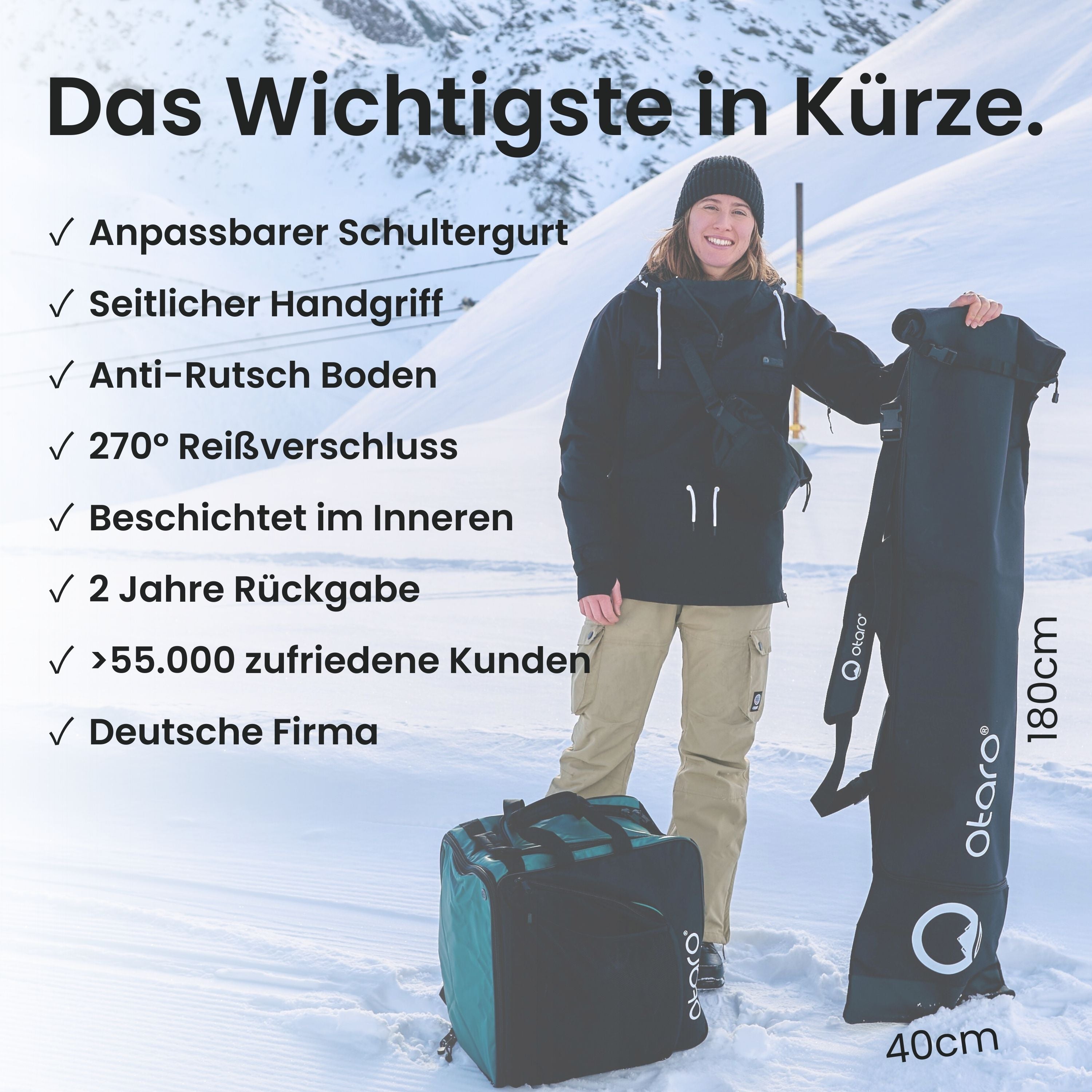 Snowboardtasche mit Schultergurt | 180cm