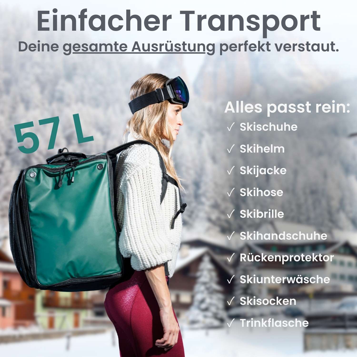 Otaro Skischuhtasche Pro 57L – mit Helmfach