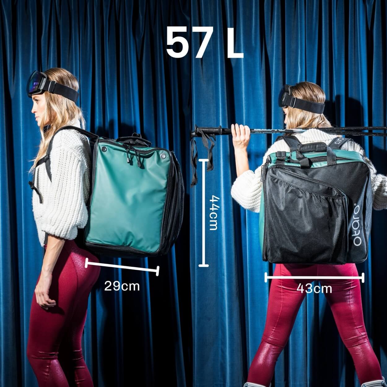 Paar-Bundle: 2x Skischuhtasche als Rucksack | PRO 57L